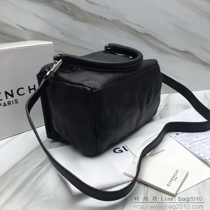 GlVENCHY紀梵希 潘多拉 黑色綿羊皮 銀色五金 100%純棉布 黑色 可手提 肩背  tsg1078